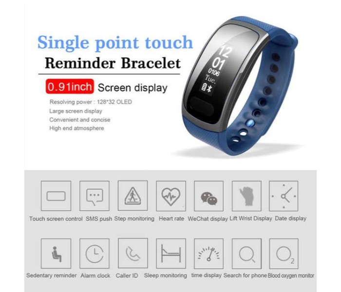 Water Proof Smart Band with Activity Tracking and Blood, Heart Rate and Sleep Monitoring SX100 Assorted - Zoom Image 5