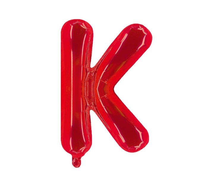 Party Time K-RE-803379 Letter K 16 Inch Foil Balloon Red - Zoom Image