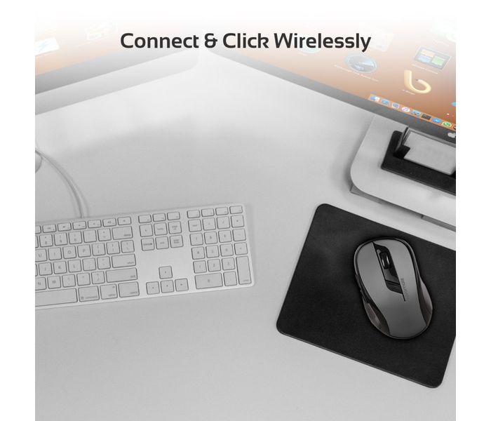 Promate Clix-7 2.4GHz Wireless Ergonomic Optical Mouse, Black - Zoom Image 4