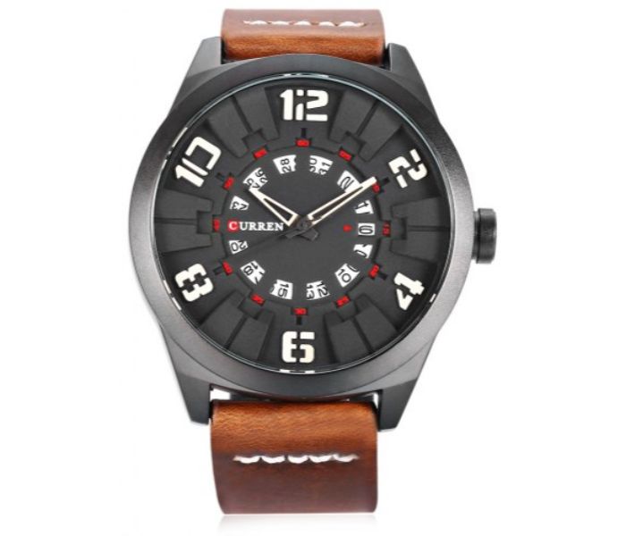 Curren 8258 Casual Quartz Watch For Men Coffee - Zoom Image 2