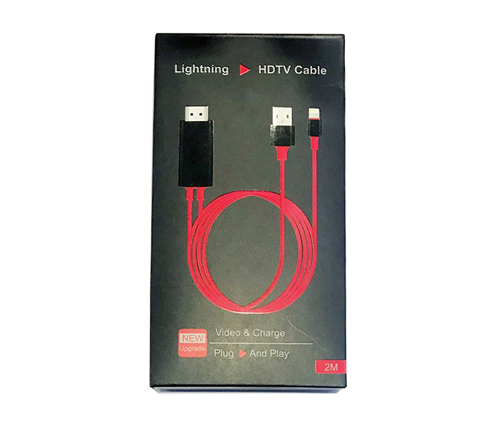 Lightning to HDMI HDTV Cable for Apple iPhone - Red - Zoom Image 3