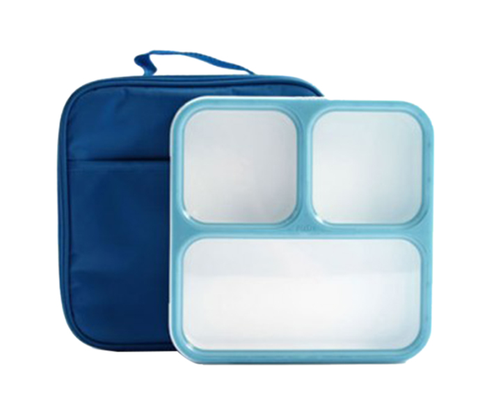 Royalford RF8706 3-Compartment Lunch Box with Insulated Bag - Blue - Zoom Image