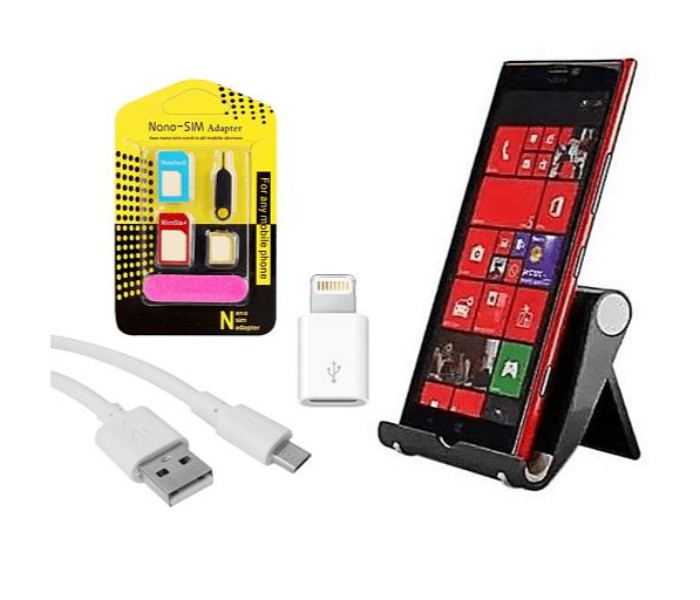 5 in 1 Combo Gift Set for Mobile - Micro USB Data Cable, Foldable Mini Stand and Nano Sim Adapter Kit CGM41 Assorted - Zoom Image 3