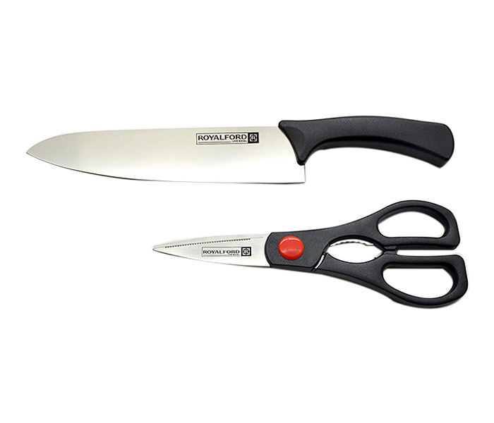 RoyalFord RF7858 2 Pieces Slicer Knife Set - Black & Silver - Zoom Image