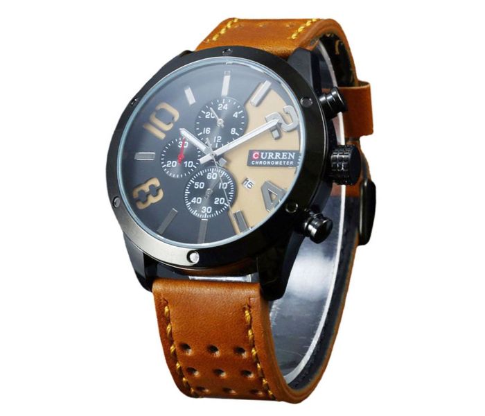 Curren 8243 Quartz Watch For Men Black and Yellow - Zoom Image 3