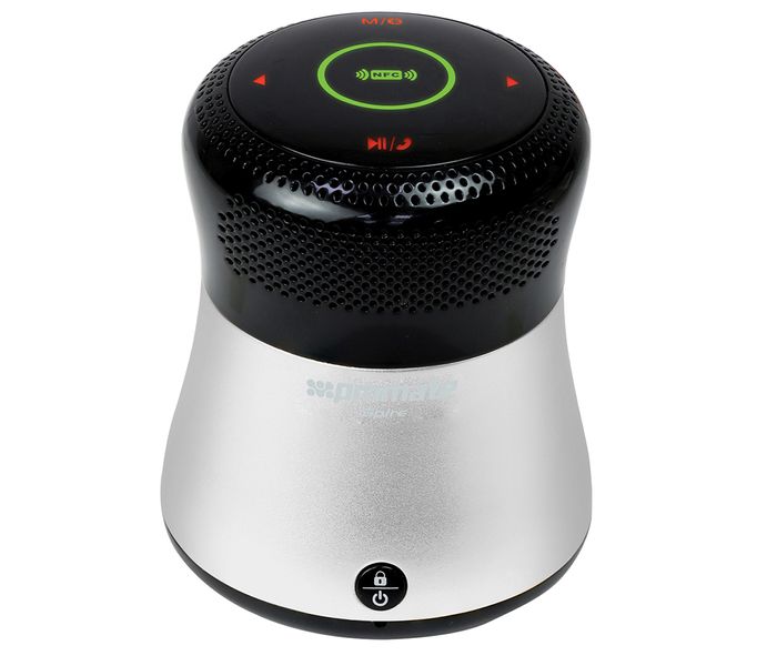 Promate Spire Portable Bluetooth Speaker with NFC Connectivity - Silver - Zoom Image 1