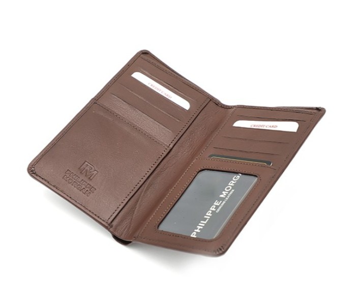 Philippe Morgan GW671 Unisex Leather Passport Wallet Brown - Zoom Image 2