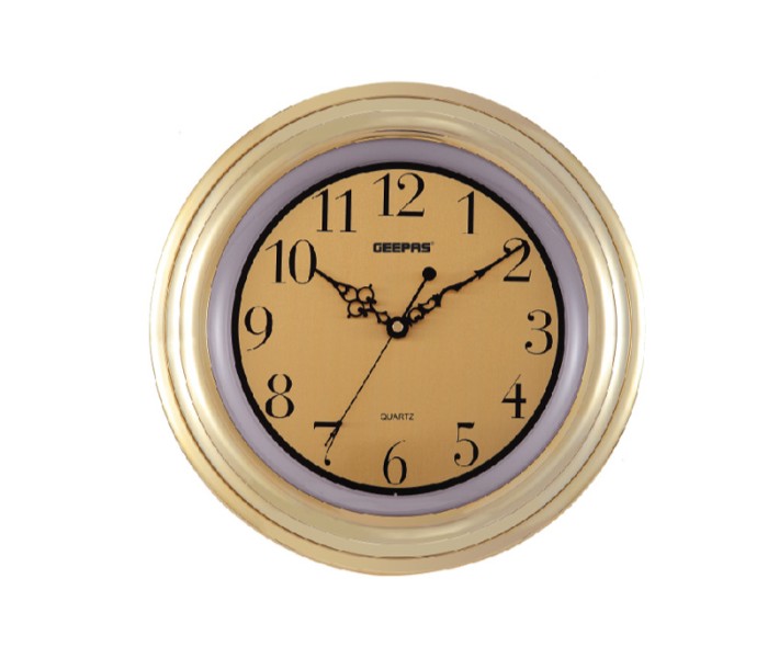 Geepas GWC4805 Wall Clock Taiwan Movement Gold - Zoom Image