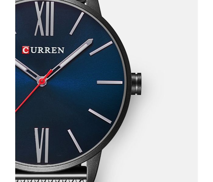 Curren 8238 Ultra Thin Dial Quartz Watch For Men Black and Blue - Zoom Image 2