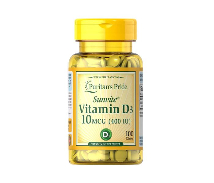 PURITANS PRIDE N14058614A Sunvite Vitamin D3 100 Tablets - Zoom Image