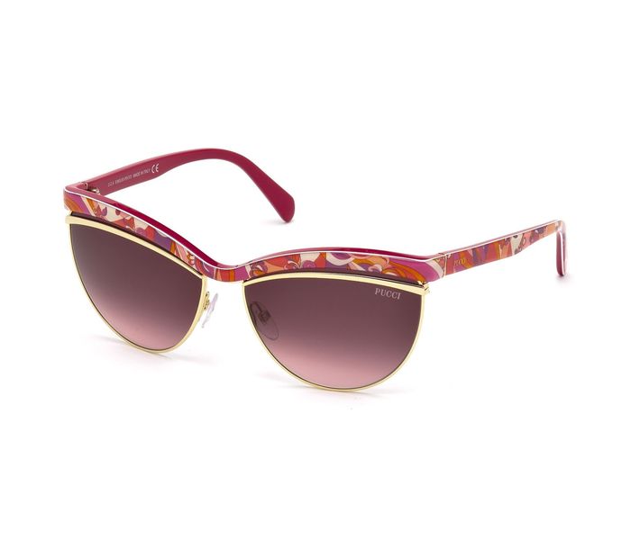 Emilio Pucci EP 10 77T Cat Eye Pink & Multi Colour Frame and Purple Gradiant Mirrored Sunglasses for Women - Zoom Image 3