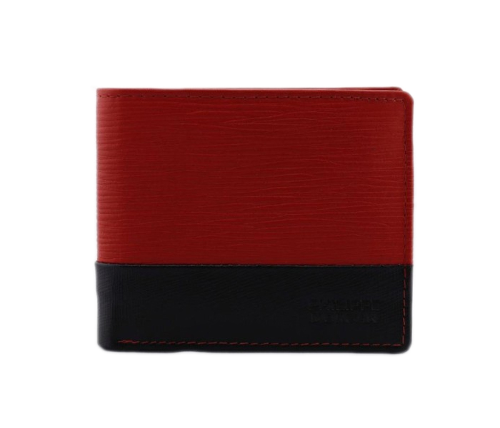 Philippe Morgan PM025 Men Leather Bifold Wallet Red and Black - Zoom Image 2