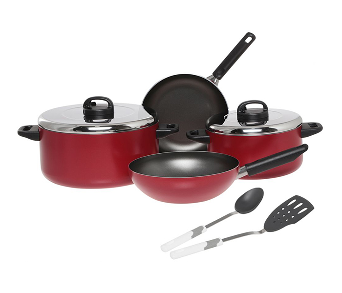 Prestige PR20984 8 Pieces Aluminum Cookware Set, Red - Zoom Image 4