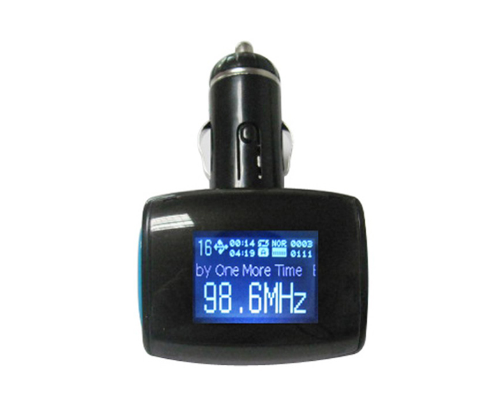 Trands TR-FM6841 2-in-1 Car Charger FM Modulator with LED Display - Black - Zoom Image 2