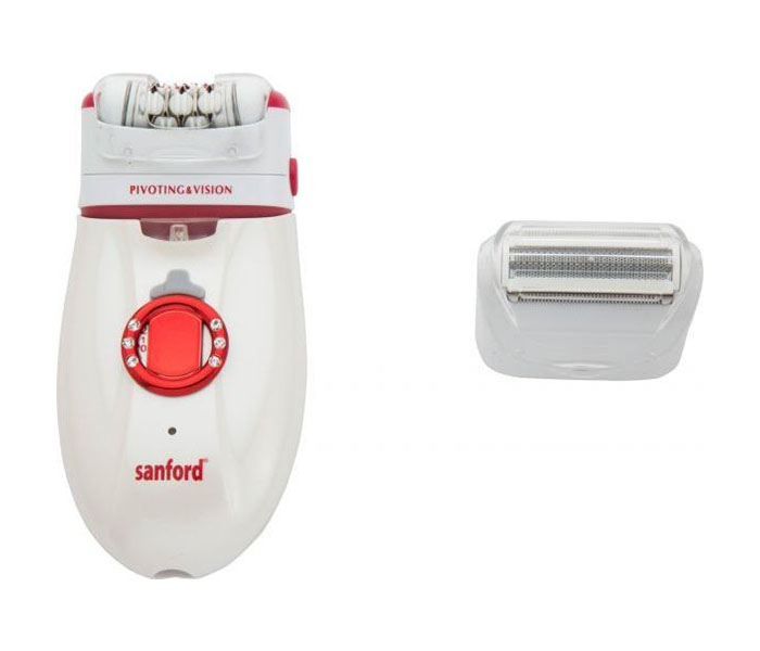 Sanford SF1919LE BS Rechargeable Lady Epilator, White & Red - Zoom Image