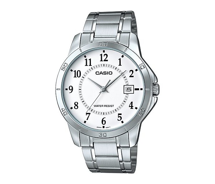 Casio MTP-V004D-7BUDF Mens Analog Watch White and Silver - Zoom Image