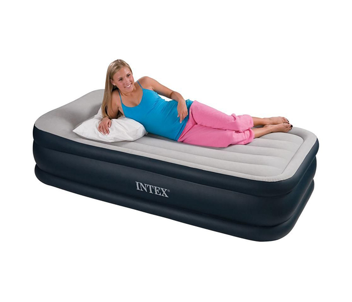 Intex ZX-64132 99 x 191 x 42CM Inflatable Fiber-Tech Deluxe Pillow Rest Airbed with Built-in Electric Pump - Zoom Image 1