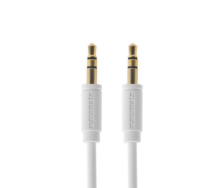 Promate LinkMate-A1L Premium 3.5mm FlexShield PVC Coated AUX Audio Cable - White - Zoom Image 3