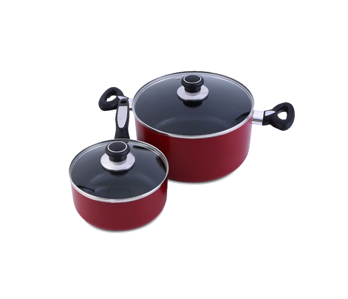 Royalford RF8500 10 Pieces Non-Stick Cookware Set - Red & Black - Zoom Image 1