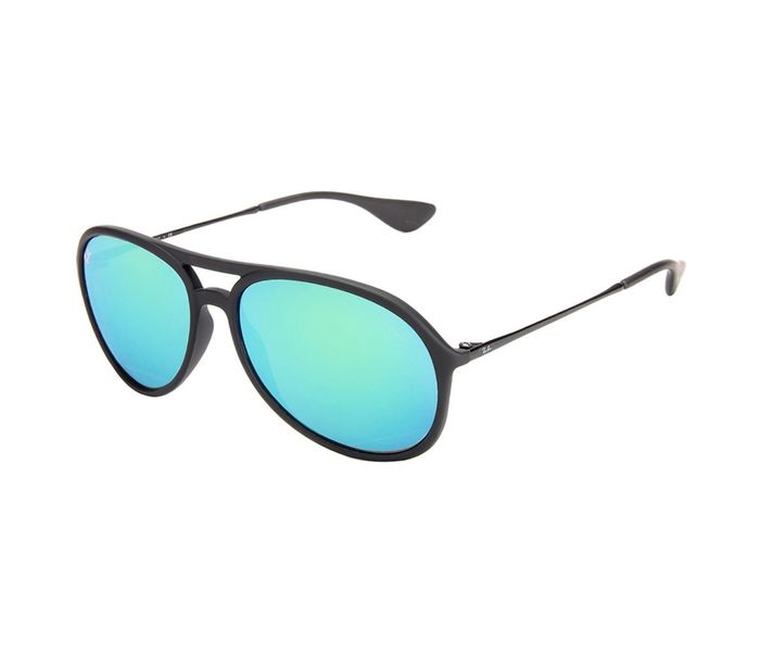 Ray-Ban RB4201 622/3R Aviator Matte Black Frame & Blue Green Mirror Mirrored Sunglasses for Unisex - Zoom Image 2