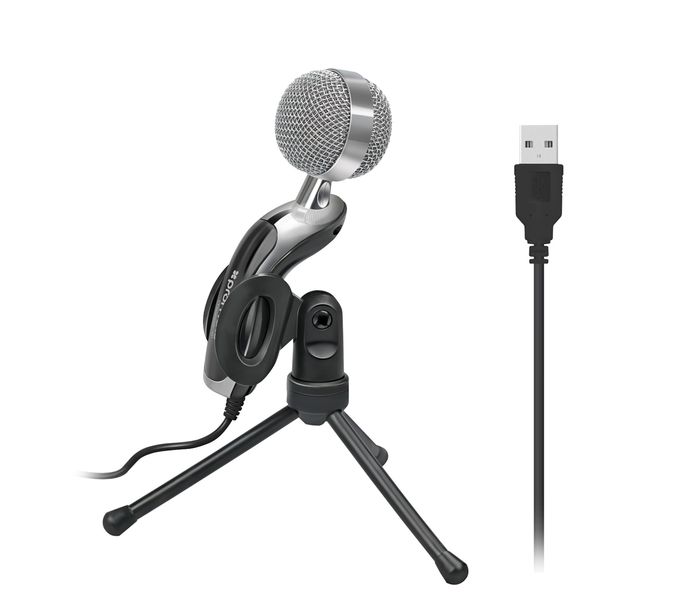 Promate Tweeter-6 Universal Digital HD Stereo Condenser Microphone with Rotational Stand, Black - Zoom Image 8