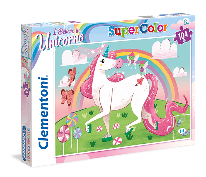 Disnep Clementoni Super Color Puzzle I Believe In Unicorns - Set Of 104Pcs - Zoom Image