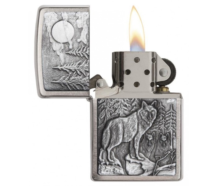 Zippo 20855 200 Timber Wolves Lighter Silver - Zoom Image 1