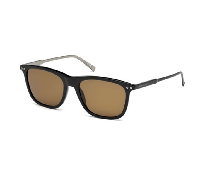 Mont Blanc MB600S 01M Aviator Black Frame & Brown Mirrored Sunglasses for Men - Zoom Image