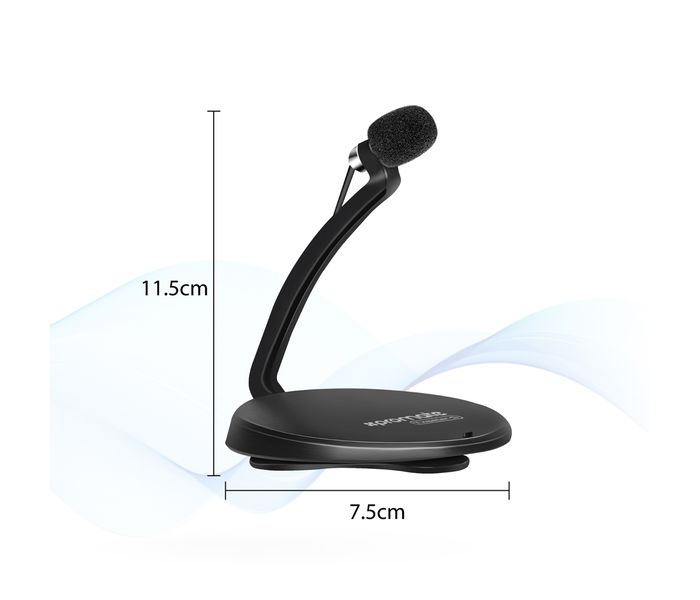 Promate Tweeter-5 3.5mm Stereo Lavalier microphone with Tie Clip, Black - Zoom Image 5