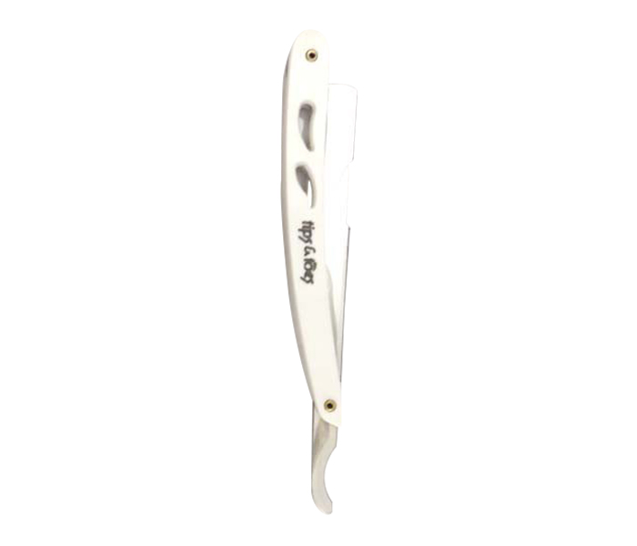 Tips & Toes TT-667 Stainless Steel Professional Straight Razor for Classic Shaving, White - Zoom Image 1