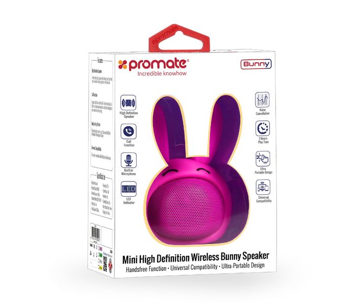 Promate Bunny Mini High Definition Wireless Bunny Speaker - Pink - Zoom Image 8