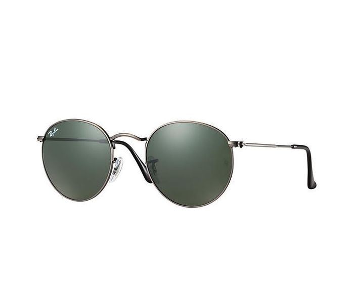 Ray-Ban 0RB3447 029 Round Gunmetal Frame & Green Mirrored Sunglasses for Unisex - Zoom Image 2