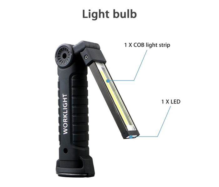 COB LED Magnetic Base Cordless LED Work Light - Black - Zoom Image 1