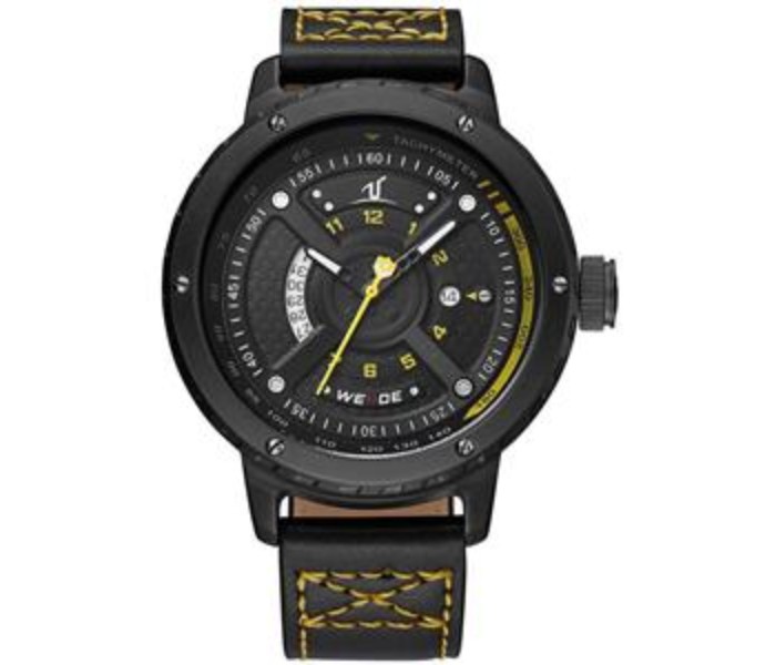 Weide UV 1609LB Mens Analog and Complete Calendar Watch Yellow and Black - Zoom Image 4