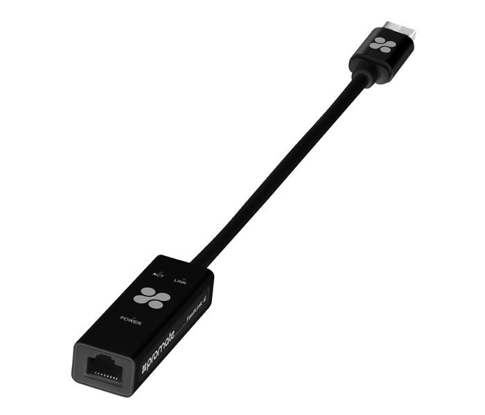 Promate Fastlink-E USB 3.0 Super Speed Ethernet Adapter, Black - Zoom Image 1