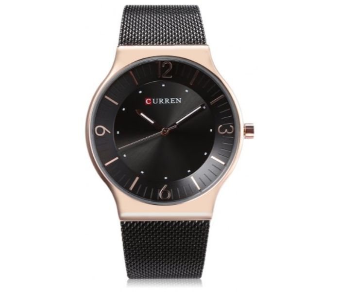 Curren 8304 Casual Quartz Watch For Men Black and Gold - Zoom Image 2