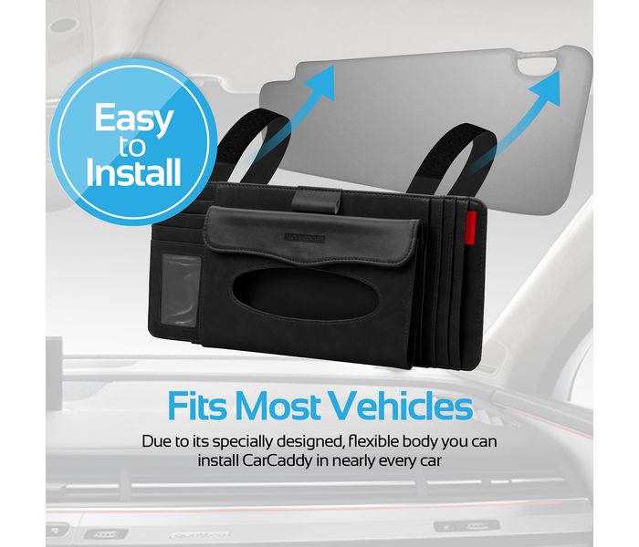 Promate CarCaddy 4-in-1 Multifunctional Car Sun Visor Organizer - Black - Zoom Image 3