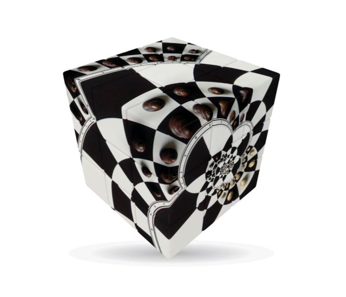 V-Cube 00.0108 Chessboard Illusion - 3 Flat Black, White - Zoom Image 1