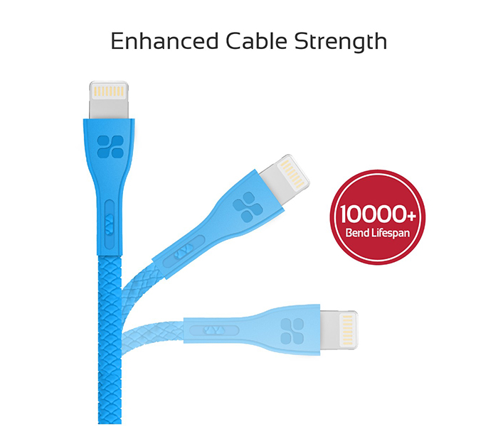 Promate Powerbeam-i Lightning to USB-A Charging Cable - 1.2 Metre, Blue - Zoom Image 5