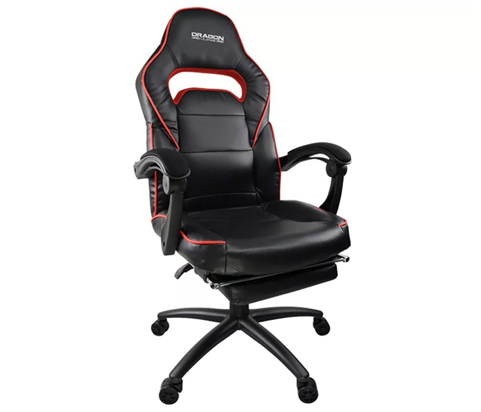 Dragon War GC-006 Ergonomic Extension foot Rest Gaming Chair - Black & Red - Zoom Image 1