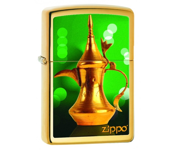 Zippo 254B-CI014280 Regular High Polish Brass Without Solid Brass Coffee Pot Lighter Multicolor - Zoom Image