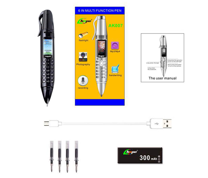 HOPE AK007 Multifunction 6 in 1 Camera MobilePhone Pen - Black - Zoom Image 6