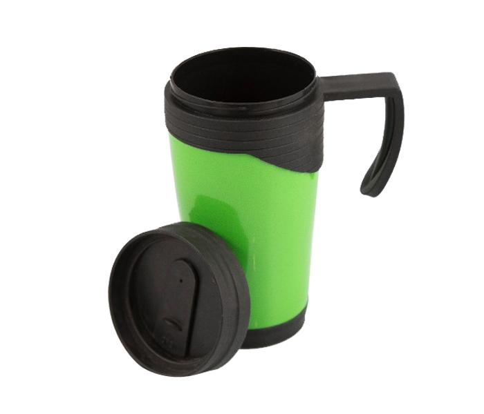 Tumbler Shape Hot Tea Coffee Mug with Lid DDPR12618 Green and Black - Zoom Image 3