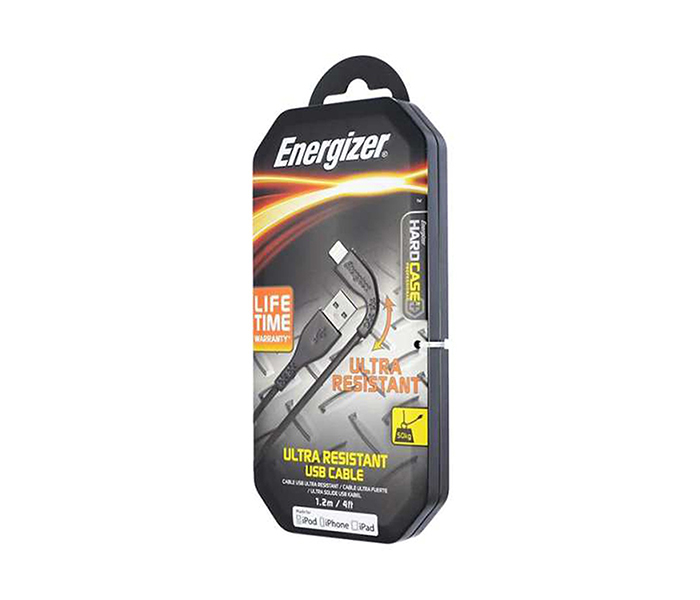 Energizer C41UBLIGBKM 1.2 Meter Ultra Resistent Lightning Cable - Black - Zoom Image 1