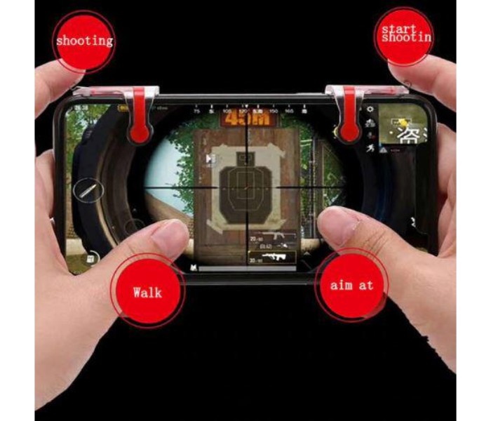 2 Piece L1R1 Trigger Fire Button Shooter Gamepad Aim Key Controller TFB2 Multicolor - Zoom Image 2