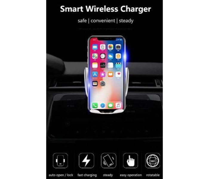 Wireless 10 W Qi Car Charger Holder with Infrared Sensor Automatic Clamp WCMS10 Black and Stainless Steel - Zoom Image 11