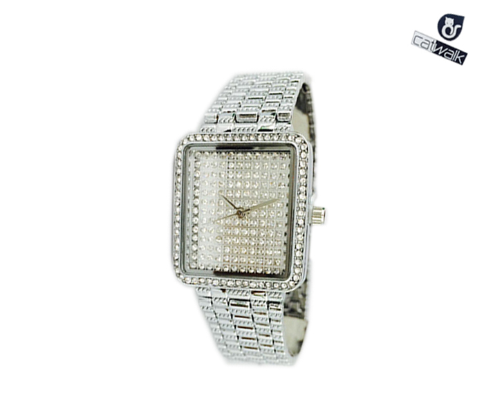 Catwalk CW-437 Genuine Quality Fashionable Cz Watch for Women - Silver - Zoom Image