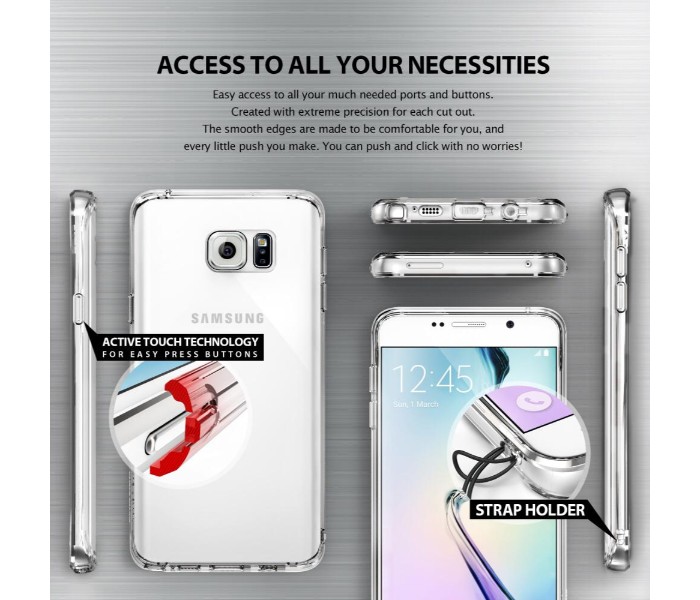 ABS Crystal Clear Reinforced Corners Shock Absorption Protection TPU Case for Samsung Note 5 ABSCN5 Transparent - Zoom Image 2