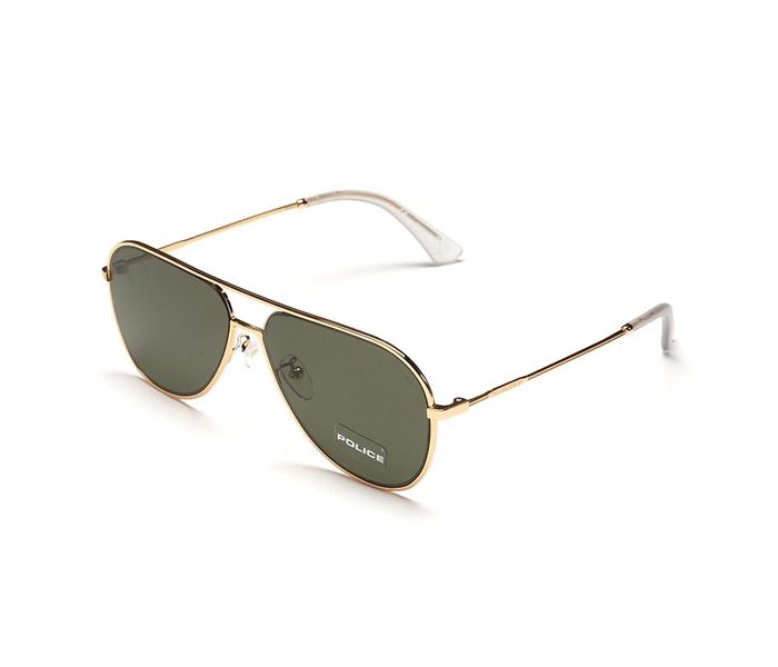 Police SPL359 0349 Aviator Gold Frame & Green Mirrored Sunglasses for Unisex - Zoom Image 1