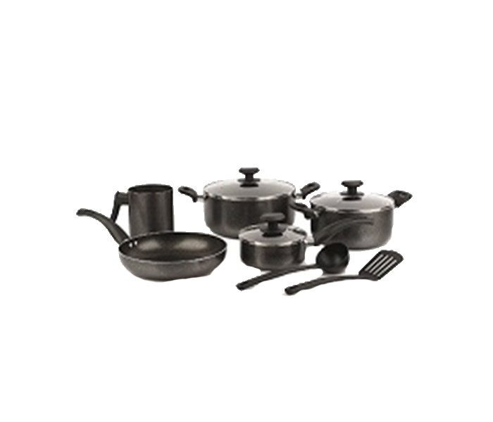 Homeway HW-2612 10 Pieces Granite Cookware Set - Black - Zoom Image